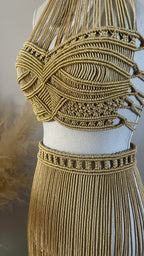 boho outfit details gold fringe 